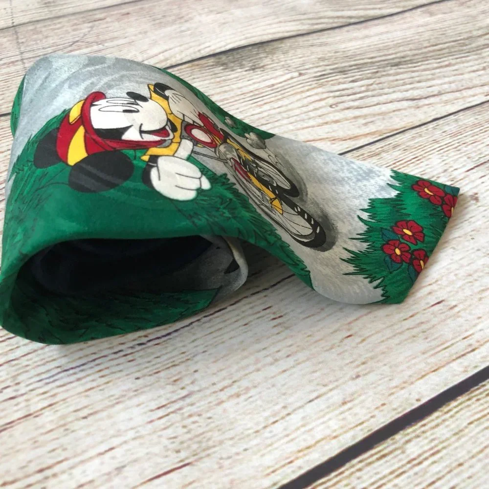 Disney Vintage Novelty NeckTie Mickey Mouse‎ Bike